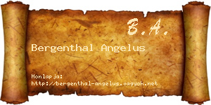 Bergenthal Angelus névjegykártya
